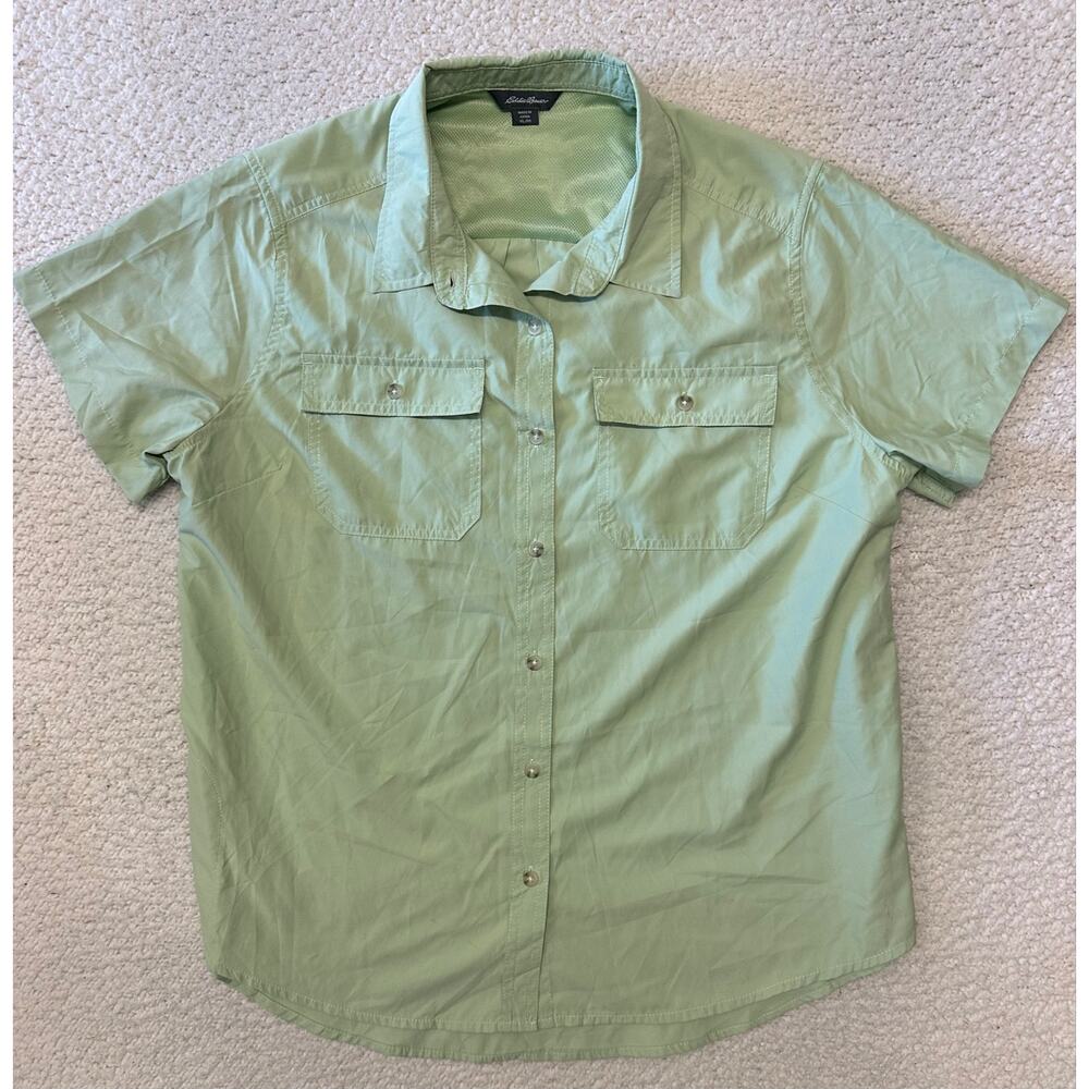 Eddie Bauer Womens Short Sleeve Button Down Shirt Size XL